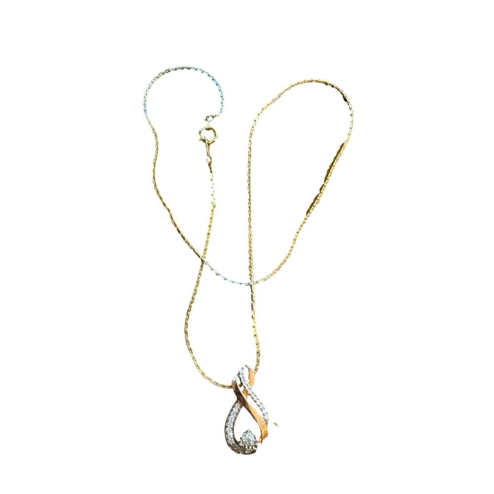 925 Sterling Silver Diamond Accent Infinity Swirl Pendant Necklace 18" - Picture 2 of 3